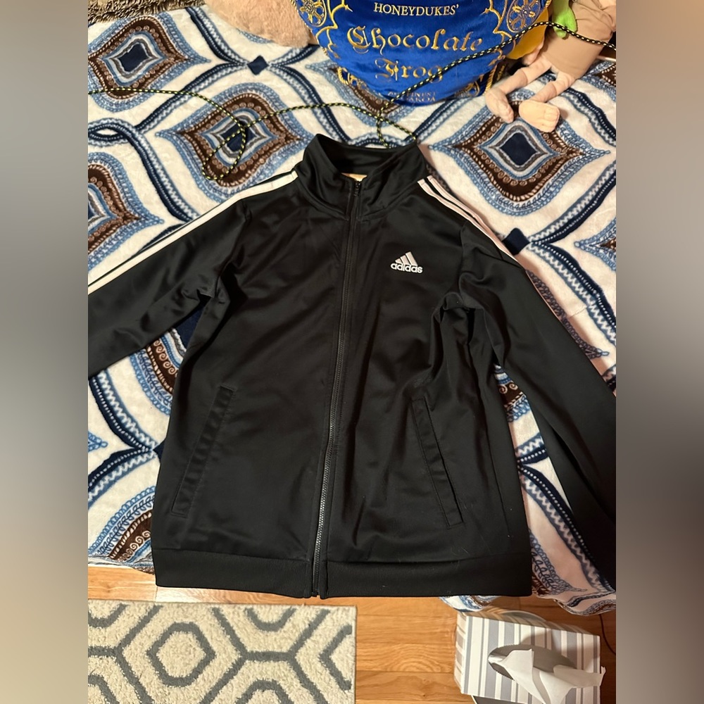 Adidas Youth Size M (10/12) Black Track Jacket